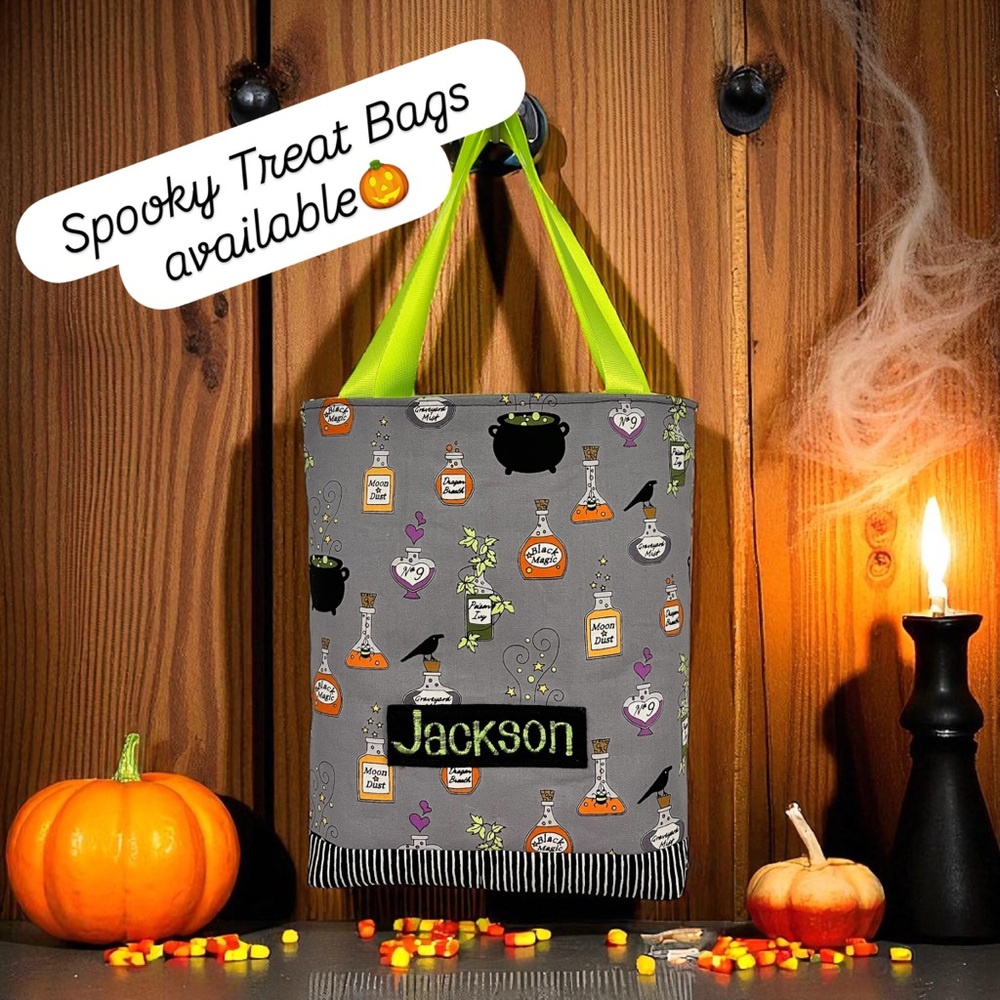 Gray Halloween Kids Treat Bag